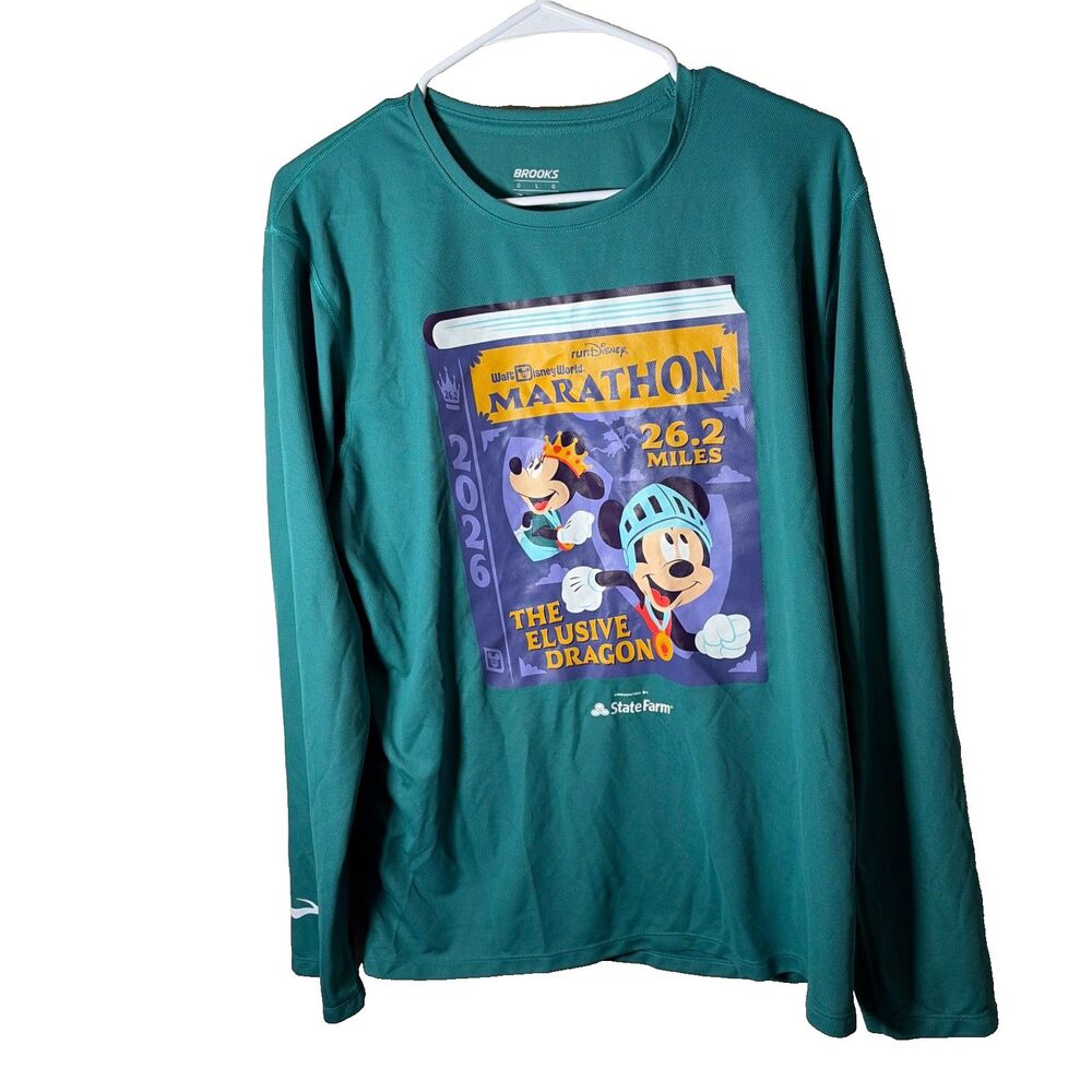 Rundisney Marathon Shirt 2026 Women's Large Teal WDW